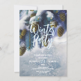 Winter Party Invitation, Snowy Celebration Holiday Card