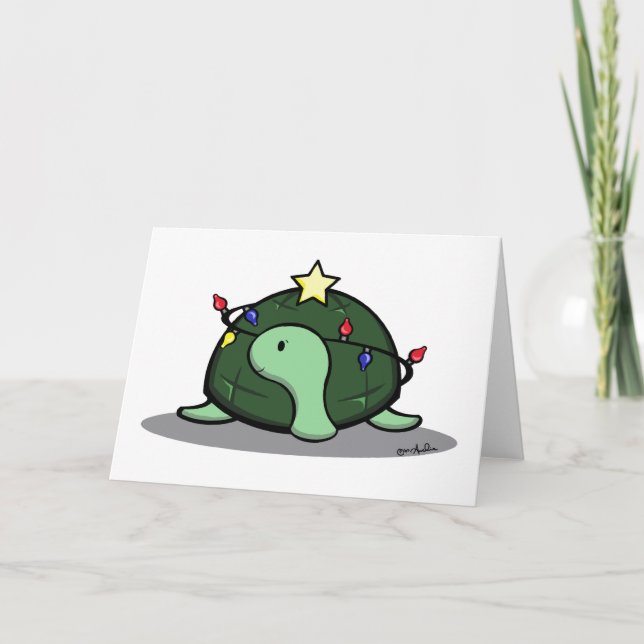 Winter Party Turtle Holiday Card (Front)