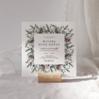 Winter Pastel Elegant Square Open House