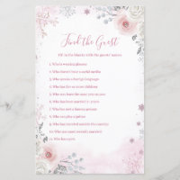 Winter Pastel Pink Snowflake Find The Guest Game