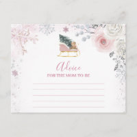 Winter Pastel Pink Snowflake Sleigh Advice For Mom