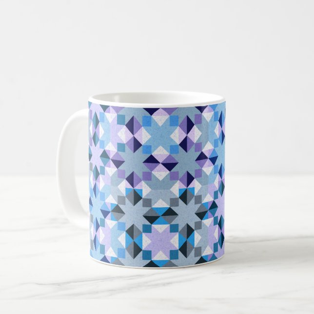Winter patchwork star coffee mug (Front Left)