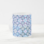 Winter patchwork star frosted glass coffee mug<br><div class="desc">Winter patchwork star</div>