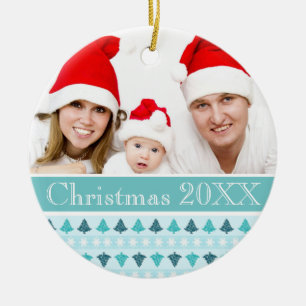 Winter Pattern Custom Photo Ceramic Tree Decoration