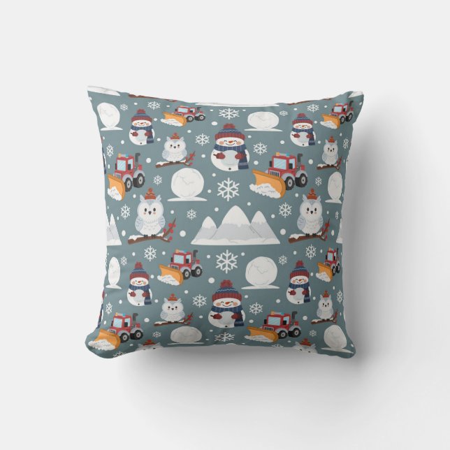 Winter Pattern Throw Pillow (Front)