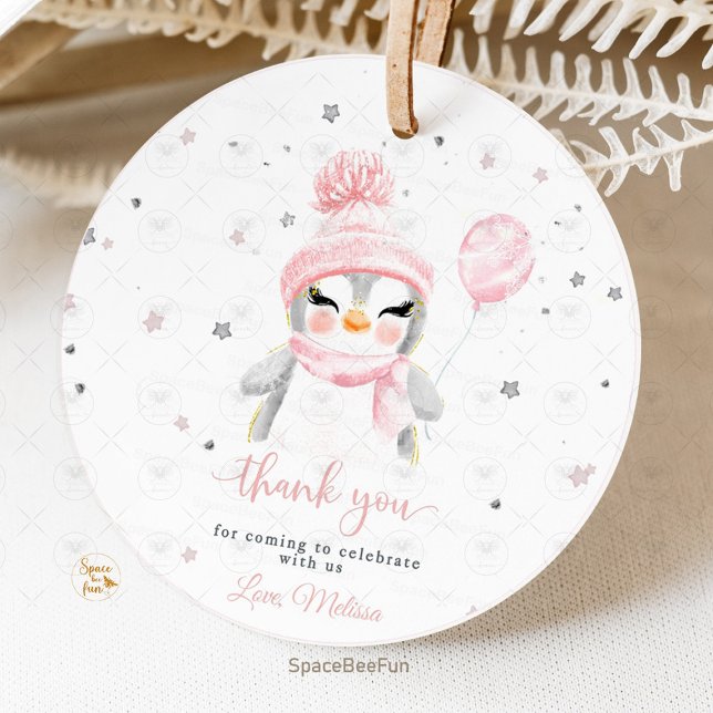 Winter Penguin baby shower  Favour Tags (Penguin baby shower favor tag, penguin theme favor tags, personalized penguin baby shower favor tag,)