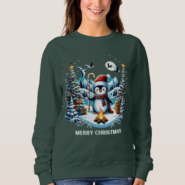 Winter Penguin Cute Sweatshirt (Front)