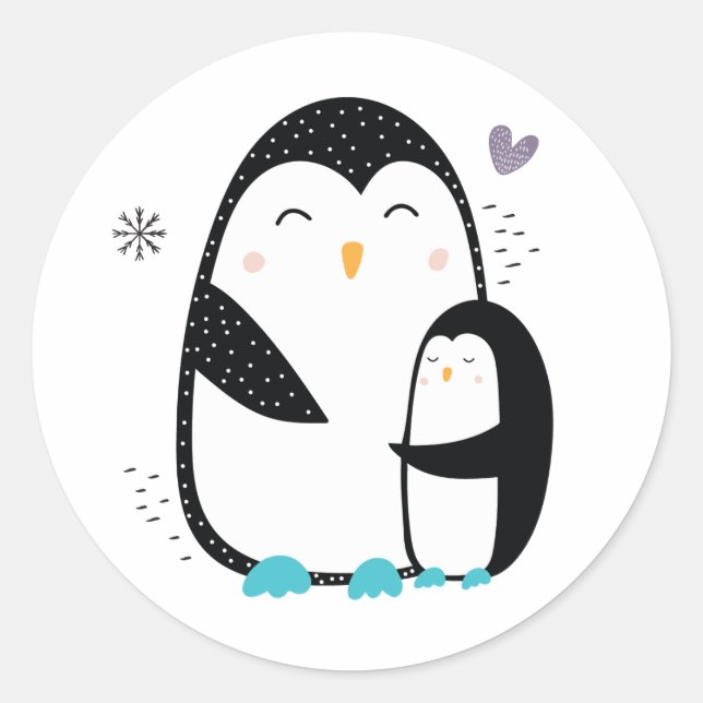 Winter Penguin Doodle Stickers (Front)