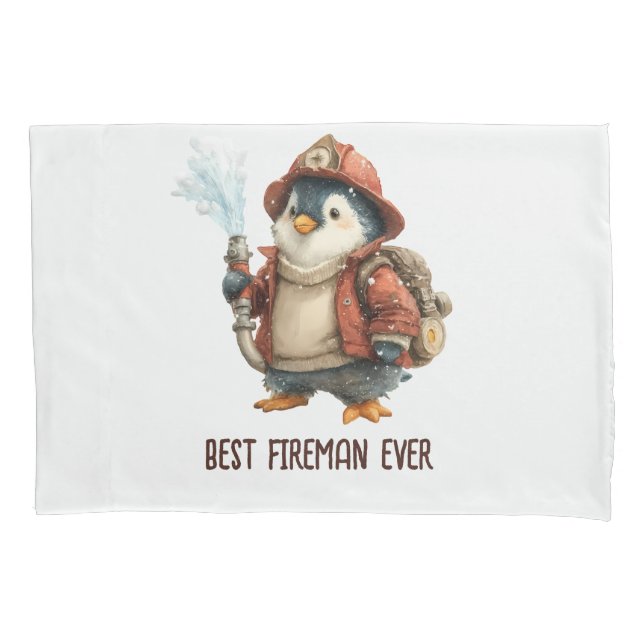 Winter Penguin Firefighter Ping Pong Paddle Pillowcase (Front)