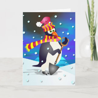 Winter Penguin Holiday Card