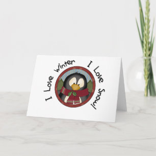 Winter Penguin Holiday Tshirts and Gifts Card