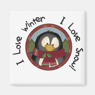 Winter Penguin Holiday Tshirts and Gifts Magnet
