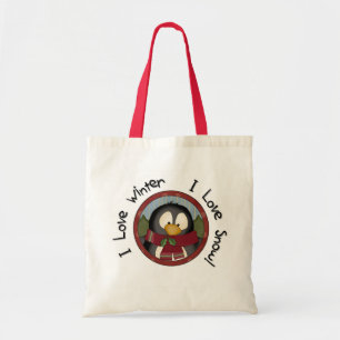 Winter Penguin Holiday Tshirts and Gifts Tote Bag