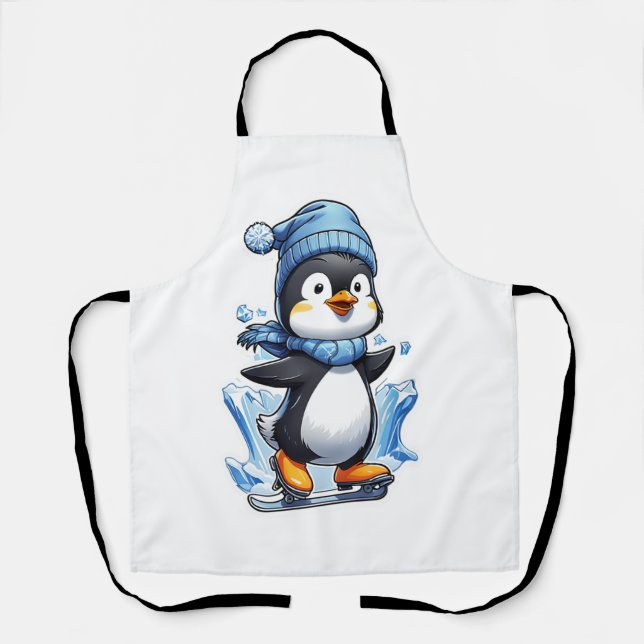 Winter Penguin Ice Staking Apron (Front)