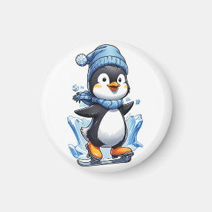 Winter Penguin Ice Staking Magnet