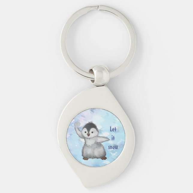 winter penguin key ring (Front)