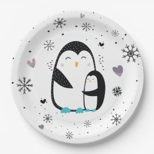 Winter Penguin Paper Plates