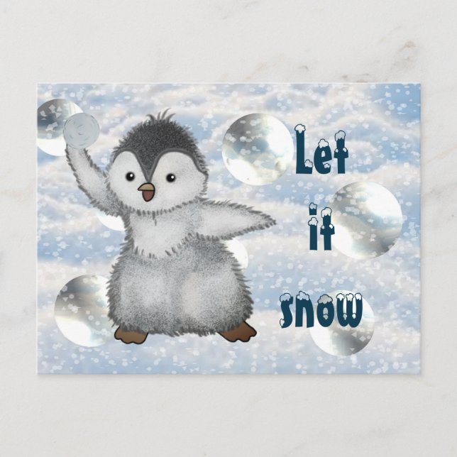 winter penguin postcard (Front)