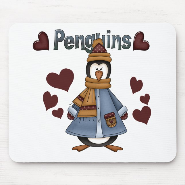 Winter Penguin Tshirts and Gifts Mouse Mat (Front)