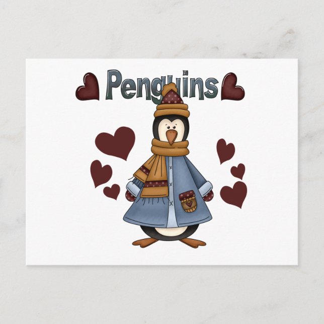 Winter Penguin Tshirts and Gifts Postcard (Front)