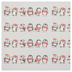 Winter Penguins fabric