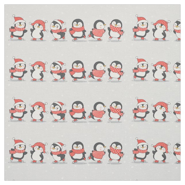 Winter Penguins fabric (Swatch)
