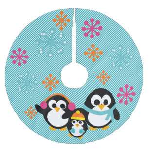 Winter Penguins Holiday Tree Skirt
