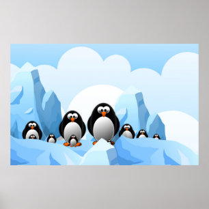 Winter Penguins Poster
