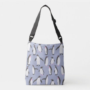 Winter Penguins seamless pattern + your ideas Crossbody Bag