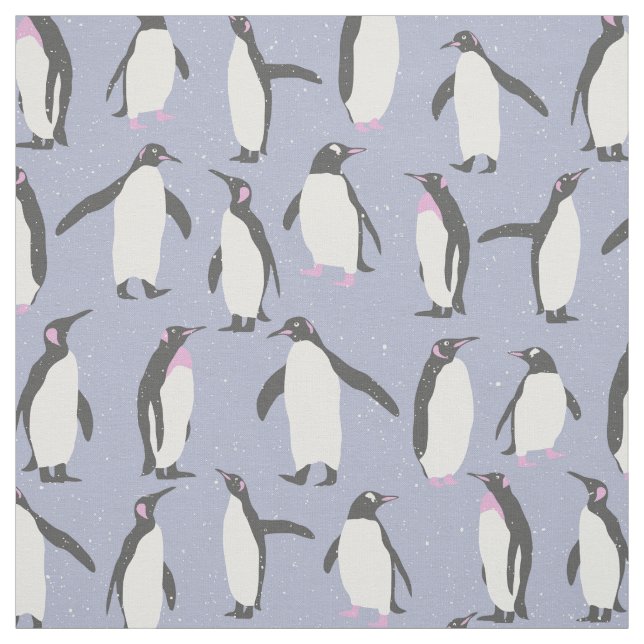Winter Penguins seamless pattern + your ideas Fabric (Swatch)