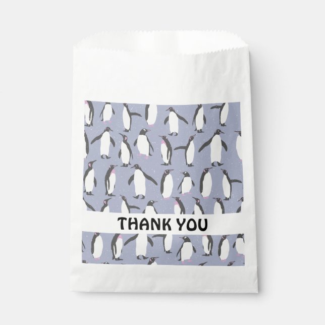 Winter Penguins seamless pattern + your ideas Favour Bags (Front)