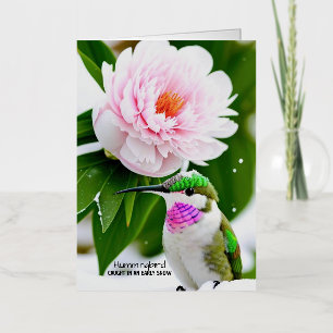 Winter Peony: 5x7 Silver Foil Folded Holiday Card