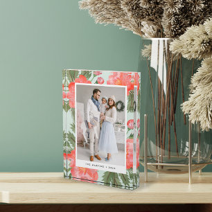 Winter Peony Holiday Photo Block