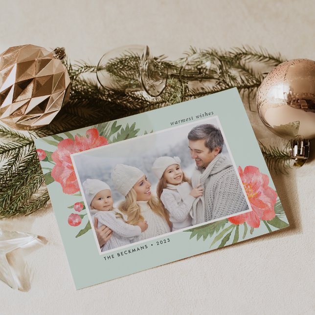 Winter Peony | Holiday Photo Card (Creator Uploaded)