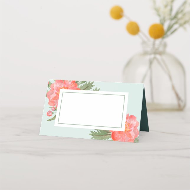 Winter Peony Place Card (Front)