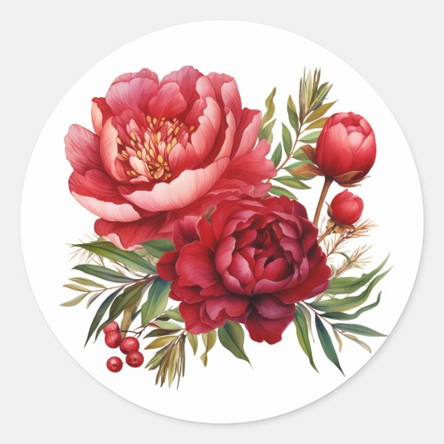 Winter Peony Stickers (Front)
