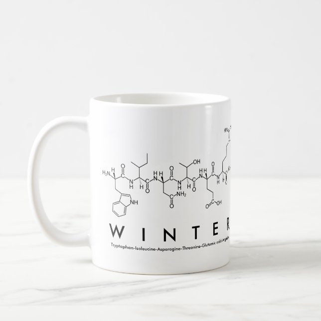 Winter peptide name mug (Left)