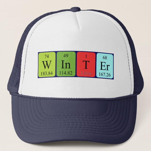 Winter periodic table name hat (Front)