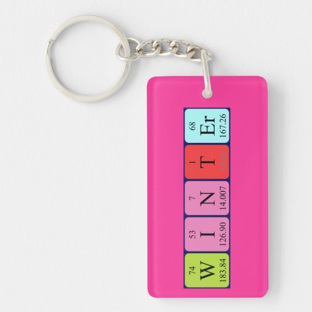 Winter periodic table name keyring (Front)