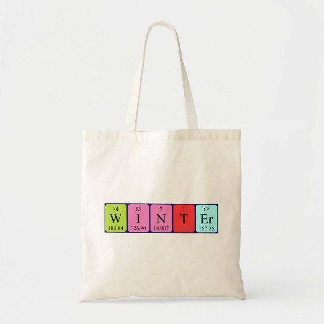 Winter periodic table name tote bag (Front)