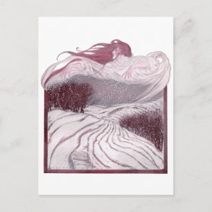Winter Personified as a Beautiful Woman Postcard