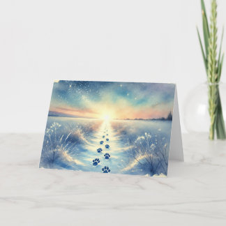 Winter Pet Sympathy Watercolor Card