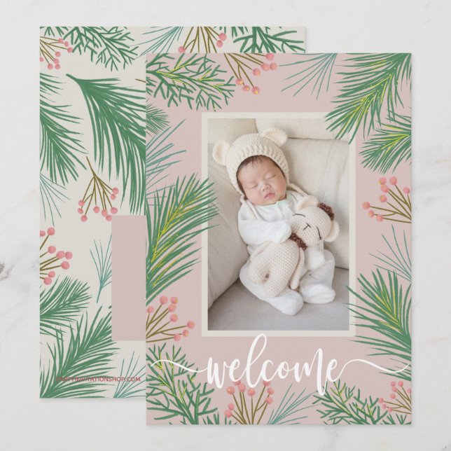 Winter Photo Birth Announcements (Front/Back)