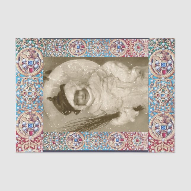 WINTER PHOTO TEMPLATE,ANGELS,PRECIOUS JEWELS ,GEMS TISSUE PAPER (Front)