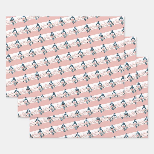 Winter Pig Wrapping Paper Sheet (Set)