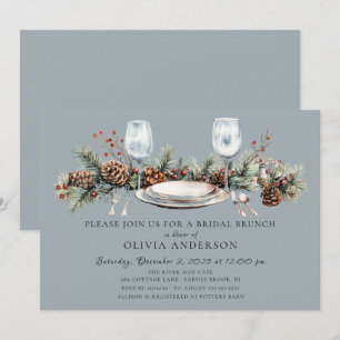Winter Pine Bridal Brunch Invitation