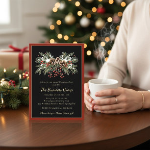 Winter Pine Cone Corporate Christmas Party Invitation