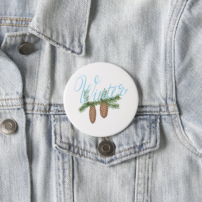 Winter Pine Cones 7.5 Cm Round Badge (Creator Uploaded)
