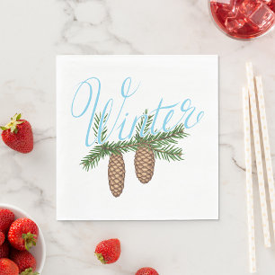 Winter Pine Cones Napkin