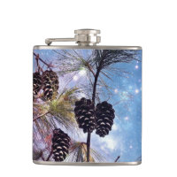 Winter Pine Cones under a starry night sky